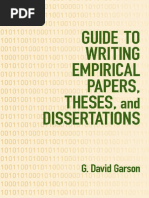 Guide To Writing Empirical Papers, Theses, and Dissertations-G. D. Garson