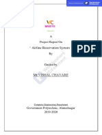 " Airline Reservation System ": A Project Report On