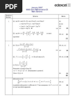 C3 Jan 2007 Mark Scheme