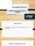 The Learning Process: Definition and Perspective of Learning