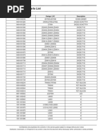 MAIN Electrical Parts List: Sec Code Design LOC Description