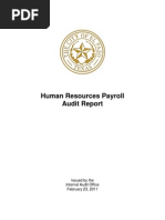 Human Resources Payroll Audit Report (February 23, 2011)