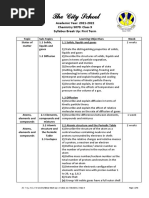 The City School: Academic Year: 2021-2022 Chemistry 5070: Class 9 Syllabus Break Up: First Term