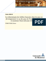 Les Déterminants Des Faillites Bancaires Dans Les Pays en Développement