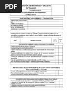 Evaluación A Proveedores y Contratistas