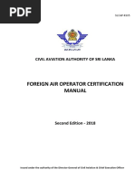 Foreign Air Operator Certification Manual: Civil Aviation Authority of Sri Lanka