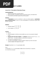 Math14 - Abstract Algebra Lecture Note: Lesson No. 3: Permutation & Symmetry Groups