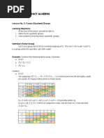 Math14 - Abstract Algebra Lecture Note: Lesson No. 2: Factor (Quotient) Groups