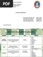 Cuadro Comparativo Manuscritos. Tecnicas