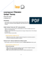 Bits of Law: Exemption Clauses: Unfair Terms