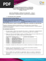Guía 4 Planeación e Implementación Experiencia Pedagógica