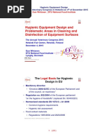 Hygienic Equipment Design and Problematic Areas in Cleaning and Disinfection of Equipment Surfaces