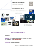 Materiales Dentales - Cuadernillo #1 - Mec Dental 2021