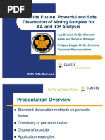 Peroxide Fusion Powerful and Safe Dissolution of Mining Samples For Aa and Icp Analysis