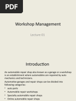 Lecture 1. Workshop Management