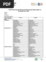 Perfil Personal de Respuesta Emocional Observable en Personas Con TEA
