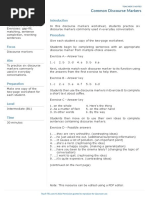 Common Discourse Markers