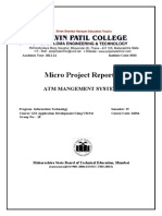 Micro Project Report On: Atm Mangement System