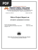 Micro Project Report On: Student Admission System