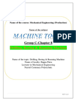 Drilling, Boring & Reaming Machine: Group C-Chapter 8