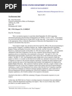 Response (9/30/10 FOIA) - CREW: Department of Education: Regarding For-Profit Education: 6/8/11 - CREWII Interim Release LTR