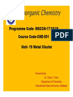 CHE-501Carboranes and Boranes Metal Cluster