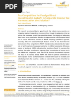 Tax Competition For Foreign Direct Investment in ASEAN: Is Corporate Income Tax Harmonization The Solution?