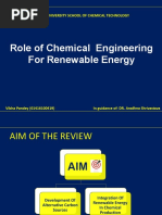 Role of Chemical Engineering For Renewable Energy