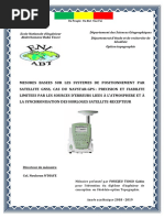 PFE Mesure Basées Sur Les Systemes de Positionnement Par Satellites GNSS