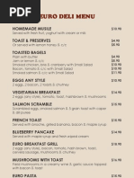  Euro Deli Cafe Food Menu