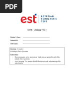 EST Literacy 1 - March 2022 