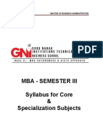 Semester III Core and Specialization Syllabus