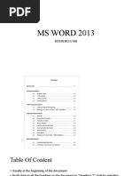 MS WORD 2013: References Tab