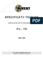 A de Filtroventilatie Specificatii Tehnice Ifv2 750