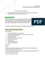 Lesson 2-A Changes That Materials Undergo (Grade 3) Objective