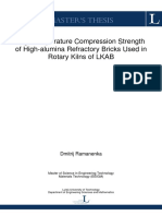 Master'S Thesis: High-Temperature Compression Strength of High-Alumina Refractory Bricks Used in Rotary Kilns of LKAB