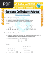 Operaciones Combinadas Con Naturales para Sexto de Primaria