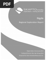 Nigde: Regional Exploration Report