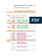 Calendário Litúrgico 2022