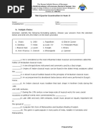 Third Quarter Examination in Music 8