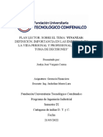 Plan Lector Sobre El Tema Finanzas