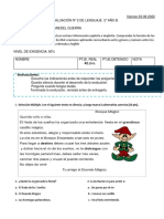 2° Evaluación de Lenguaje