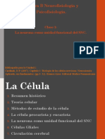 Clase #1 - Célula. La Neurona, Unidad Funcional Del SNC. Circulación Cerebral