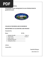 Research Proposal Assessment of Loan Management in Case of Dashen Bank in Gambella Branch