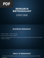 Research Methodology: Unit One