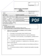 Prueba Sumativa de Lenguaje y Comunicación 6° 2022 Marzo