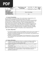 SN Program Code BS201 Food Science and Technology L T P C CH Course Type Course Code 20BTO349 Pre-Requisite Co-Requisite Anti-Requisite