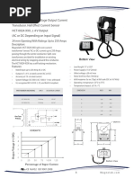 Split-Core AC or DC Voltage Output Current Transducer. Hall Eff Ect Current Sensor HCT-0024-XXX, 4 V Output (AC or DC Depending On Input Signal)