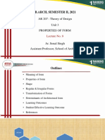 B.Arch, Semester Ii, 2021: AR 207: Theory of Design Unit 3 Properties of Form