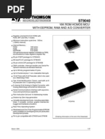 Controlador ST90T40 Com Eeprom RAM e A D Conversor